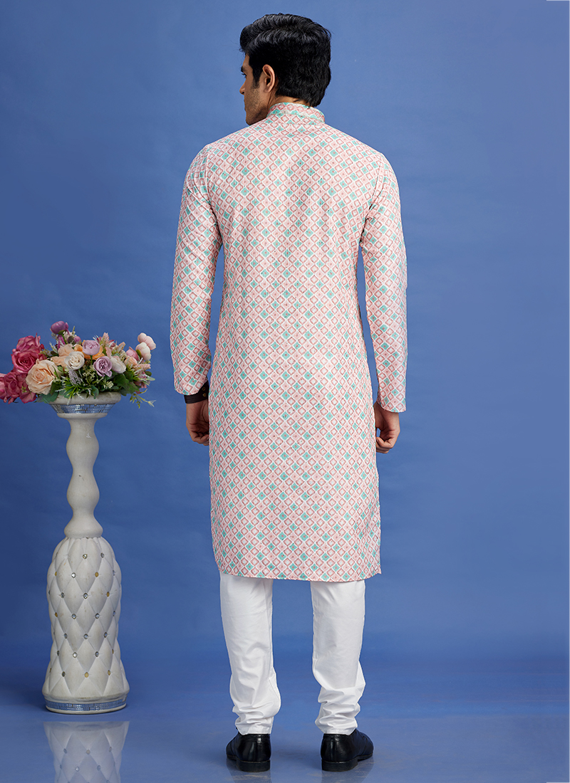 Mouve Festive Wear Readymade Kurta Payjama With Embroidery Work main image 1